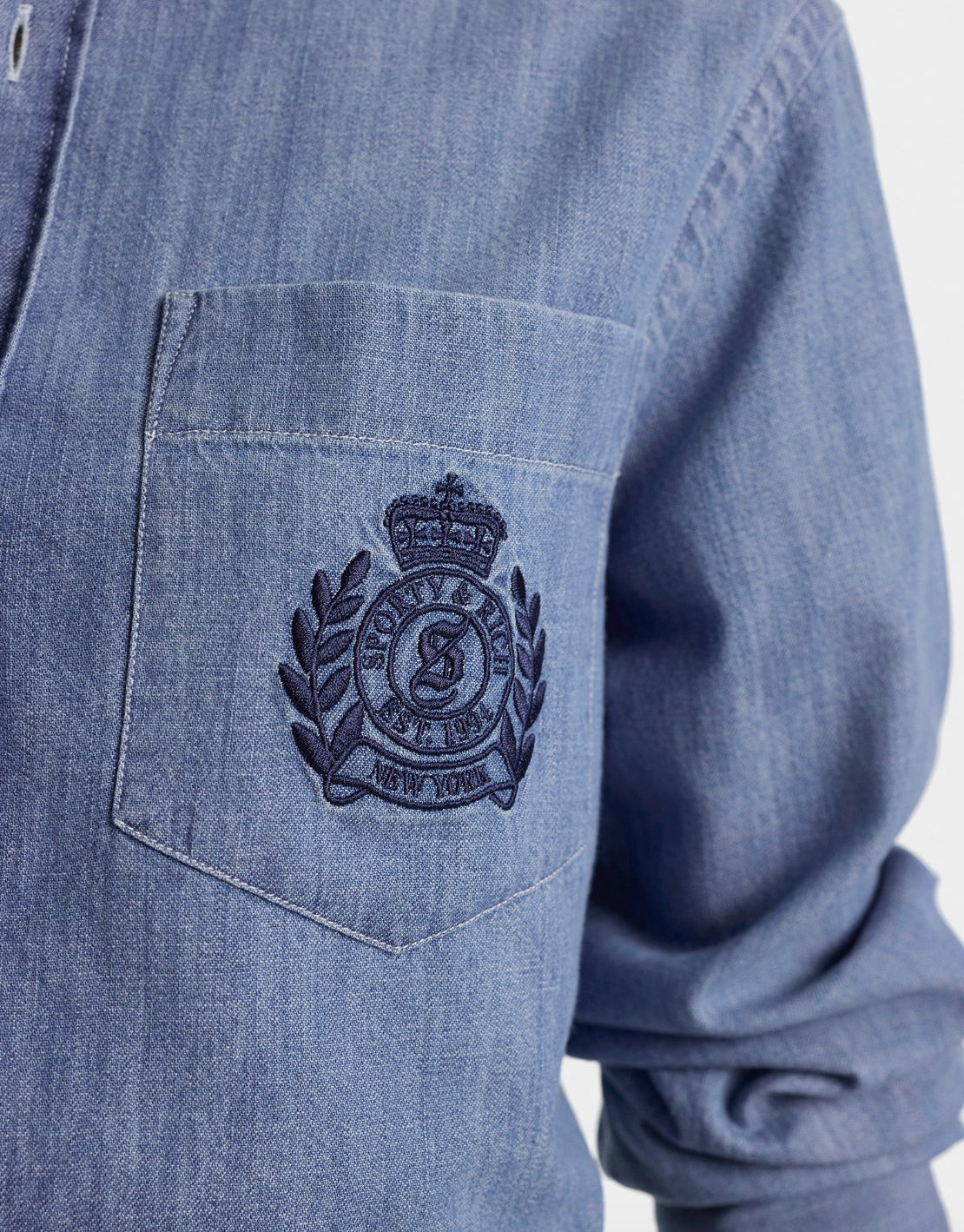 NY Crest Oversized Denim Shirt