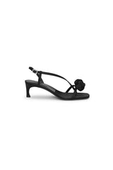 MID HEEL KNOT SATIN STRAPPY SANDAL