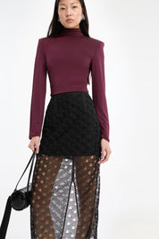 Long-sleeved Scarf Top