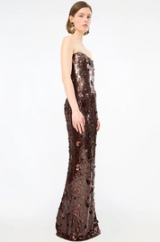 Sequin Tube Dress Chicory Coffee