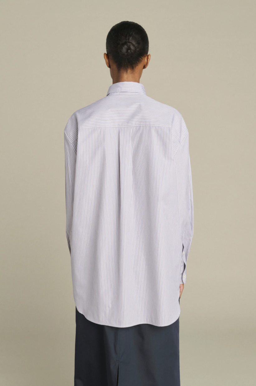 Carlotta Oversized Shirt Blue/Beige