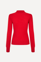 Wool Longsleeve Polo Scooter Red