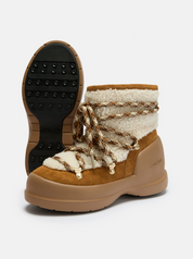 Mezzaluna Shearling Boots Whisky/Off White
