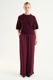 Madina Short Sleeve Knit Burgundy