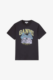 Basic Cotton Relaxed T-shirt Teddy Mushrooms Phantom