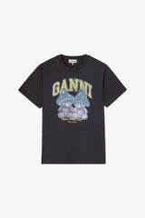 Basic Cotton Relaxed T-shirt Teddy Mushrooms Phantom