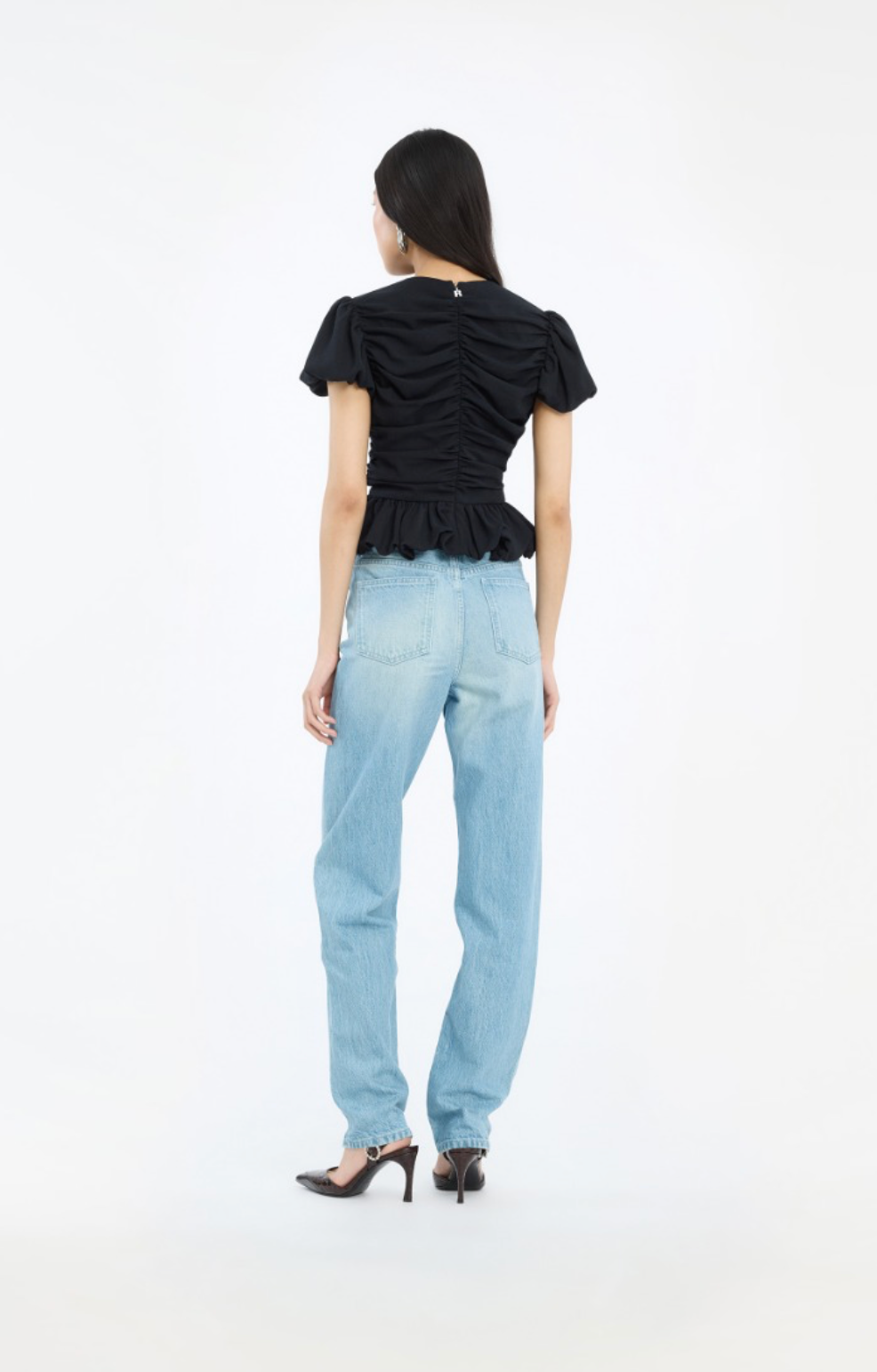 Ruched Puff Sleeve Top