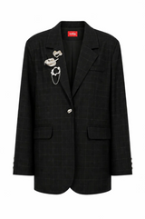 Aishacras Blazer Dark Grey Check