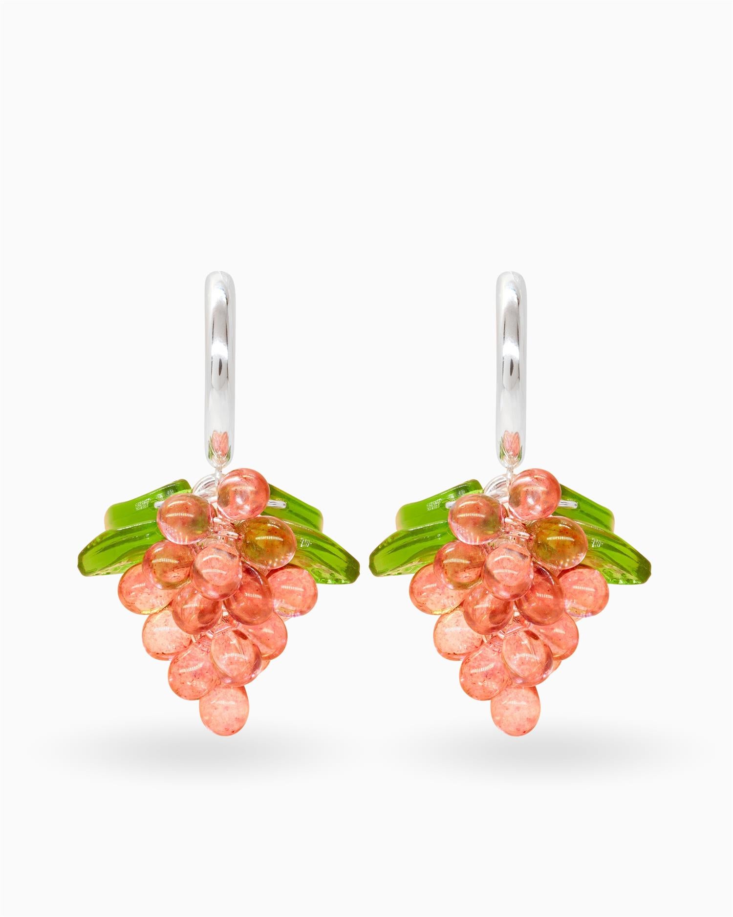 Raspberry Jelly Earrings in Silver
