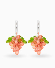 Raspberry Jelly Earrings in Silver