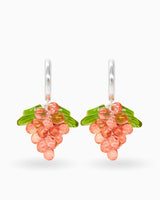 Raspberry Jelly Earrings in Silver