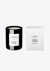 Black Glass Candle 300g - 60 t - Smoked Leather