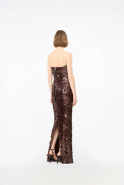 Sequin Tube Dress Chicory Coffee