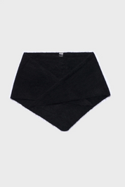 Mina Brushed Wool Scarf Black