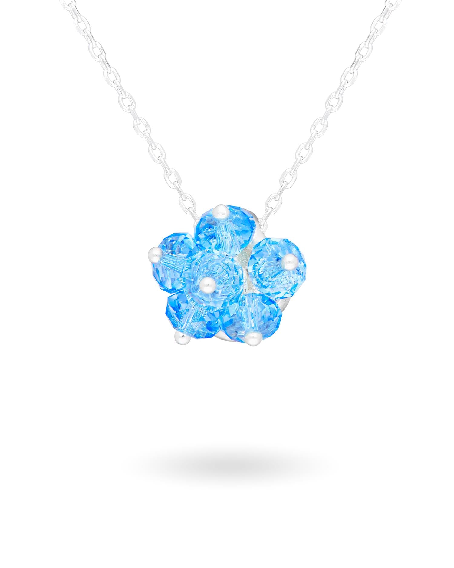 Aqua Cake Necklace Silver