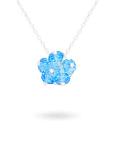 Aqua Cake Necklace Silver