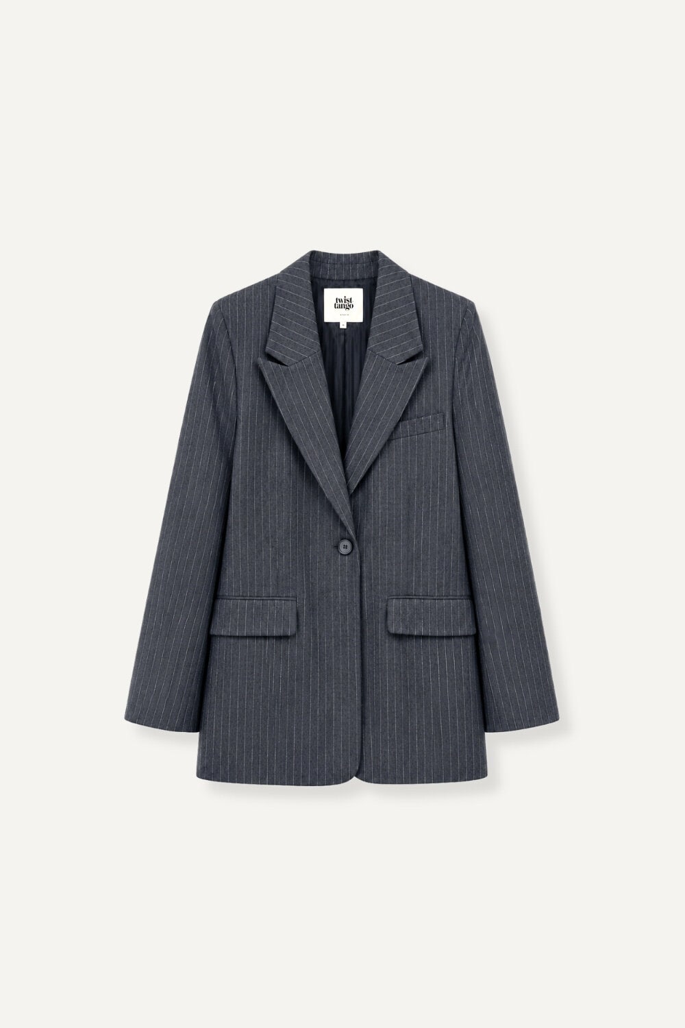 Siona Blazer Grey Pinstripe