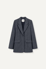 Siona Blazer Grey Pinstripe