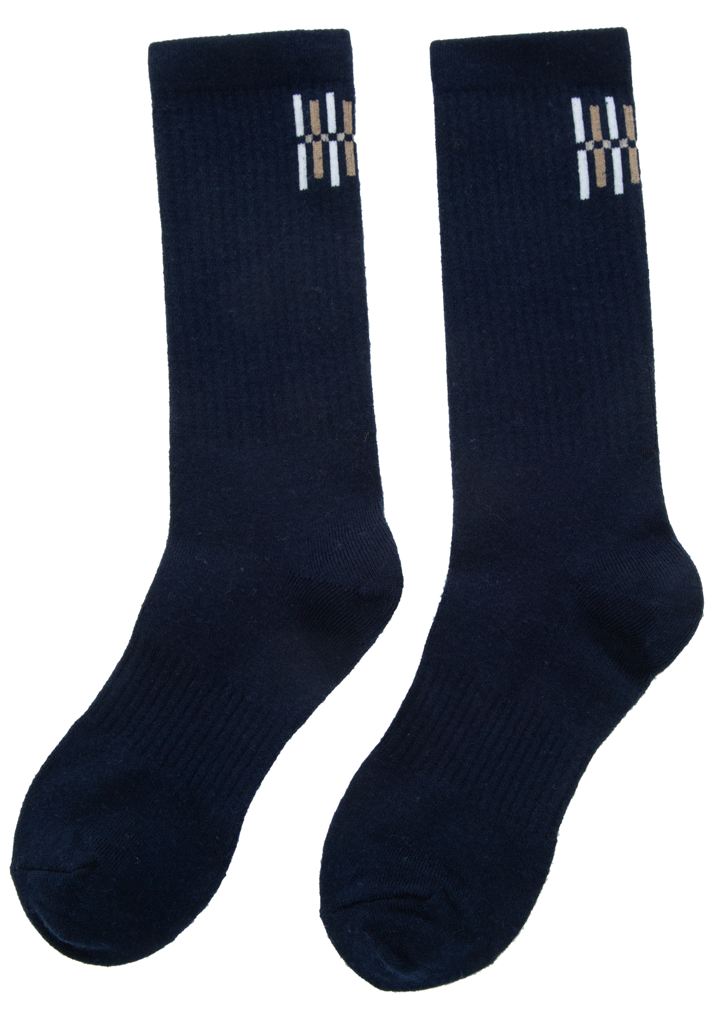 Skutvik Ribbestrikkede Ullsokker Dark Blue