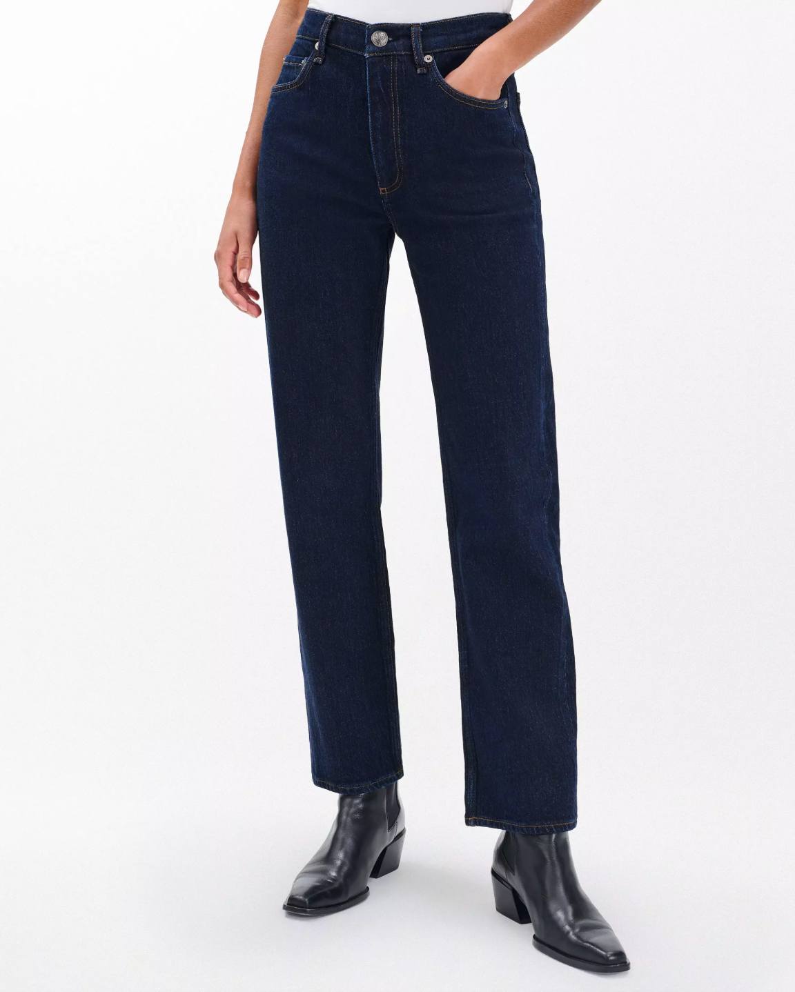 Harlow Mid-Rise Ankle Straight Dark Rinse