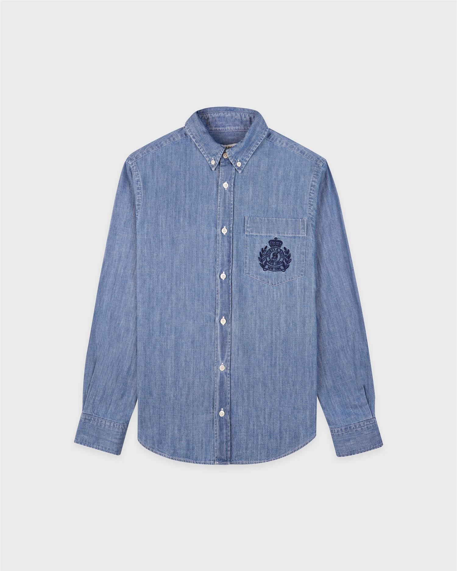 NY Crest Oversized Denim Shirt