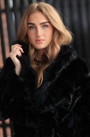 Velvet Fur Jacket Black