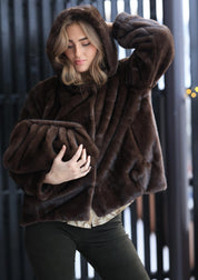 Luxe Fur Clutch Cocoa