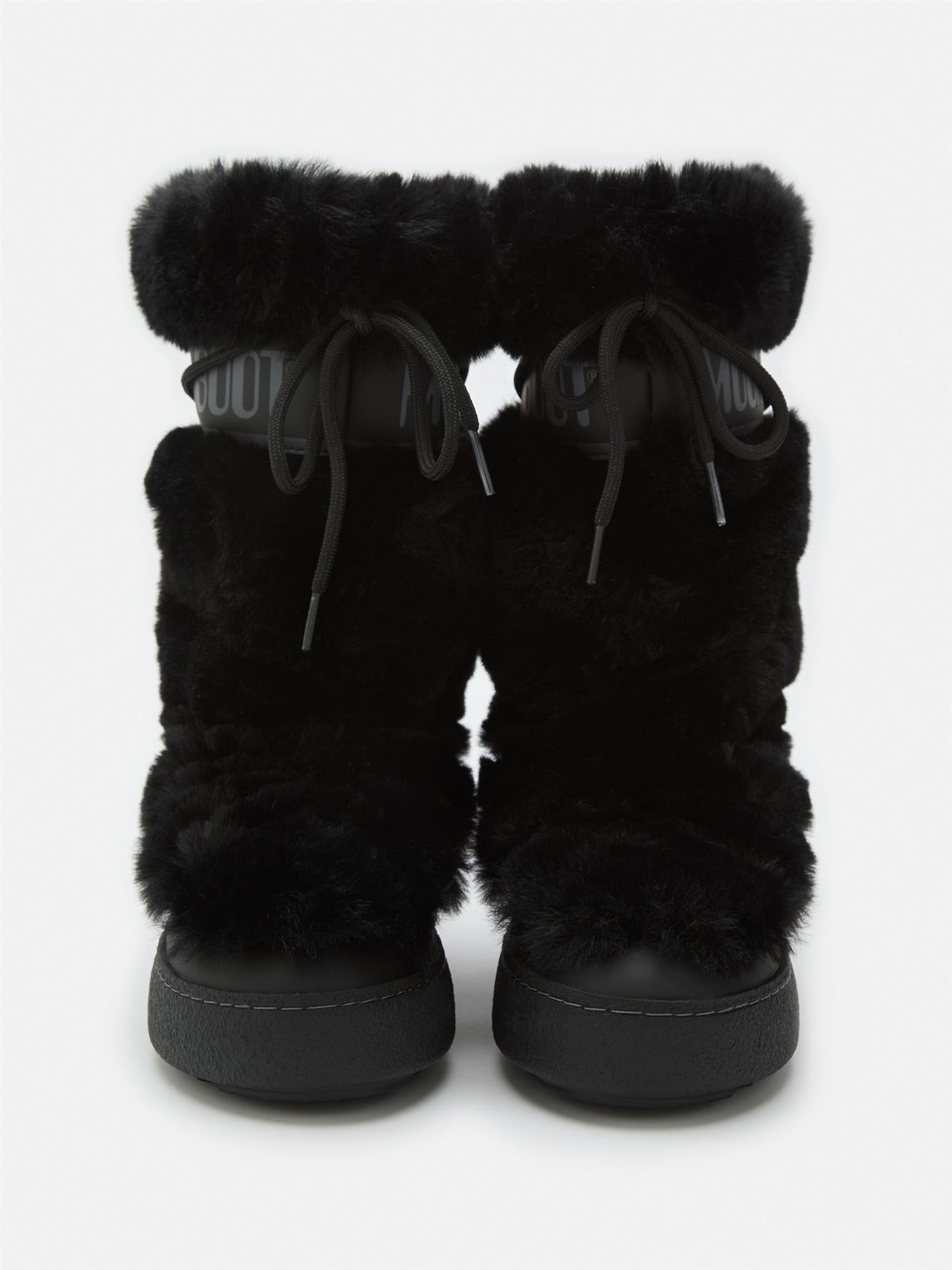 Ltrack Faux-Fur High Boots Black