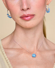 Aqua Cake Necklace Silver