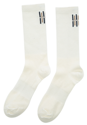 Skutvik Ribbestrikkede Ullsokker Ivory
