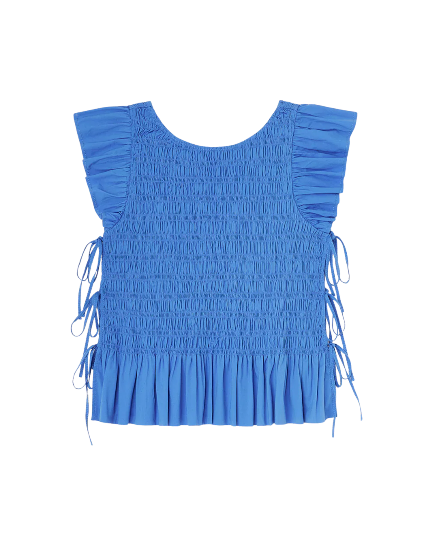 Stretch Cotton Angel Sleeve Smocked Top