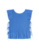 Stretch Cotton Angel Sleeve Smocked Top