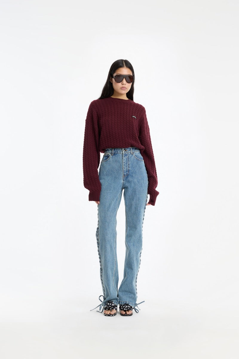 Cable Crewneck genser