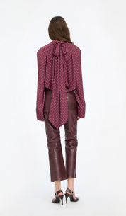 Dot Satin Bow Shirt
