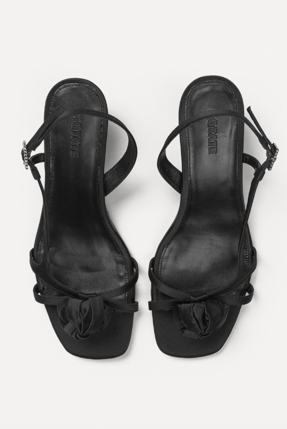 MID HEEL KNOT SATIN STRAPPY SANDAL