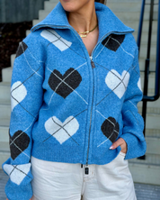 Siricras Cardigan Blue Hearts