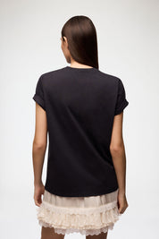Basic Cotton Relaxed T-shirt Teddy Mushrooms Phantom