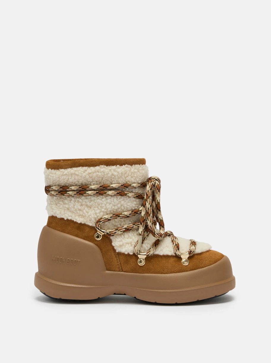 Mezzaluna Shearling Boots Whisky/Off White